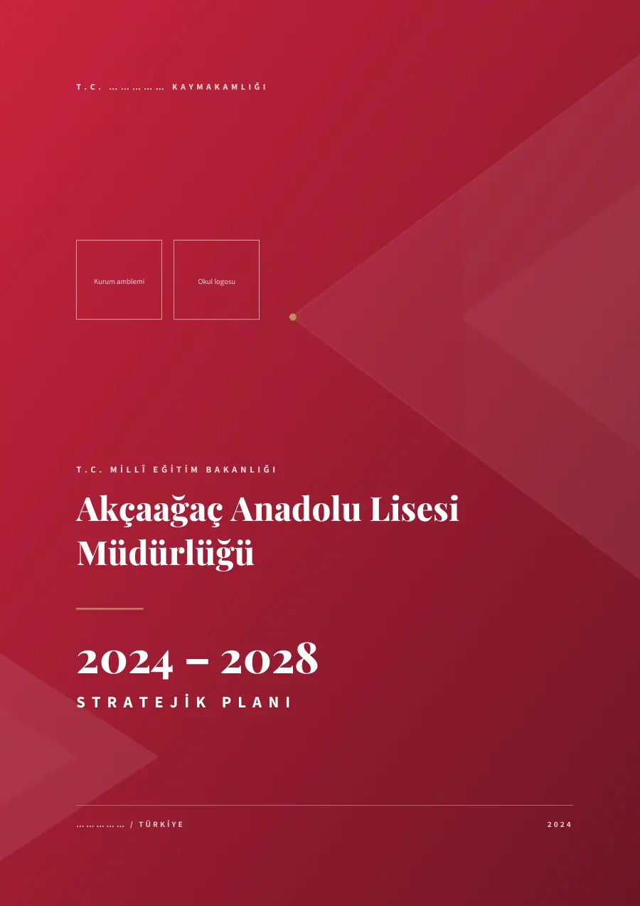 Anadolu Lisesi Okul Stratejik Planı 2024–2028 Şablonu ve Örnek Plan, Örnek plan, 1. sayfa