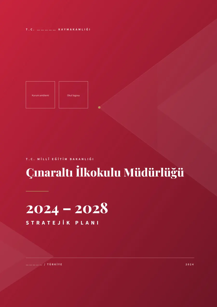 İlkokul Okul Stratejik Planı 2024–2028 Şablonu ve Örnek Plan, Örnek plan, 1. sayfa