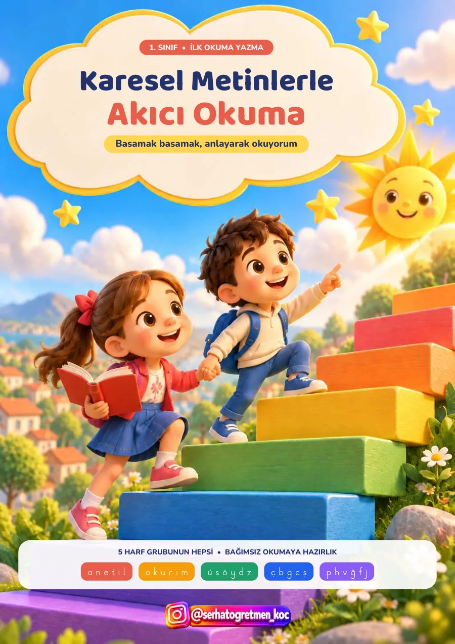 1. Sınıf İlk Okuma Yazma Karesel Metinlerle Akıcı Okuma Fasikülü, 1. sayfa