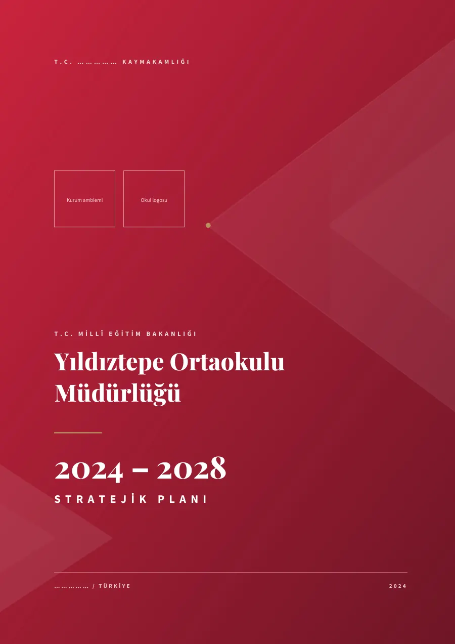 Ortaokul Okul Stratejik Planı 2024–2028 Şablonu ve Örnek Plan, Örnek plan, 1. sayfa